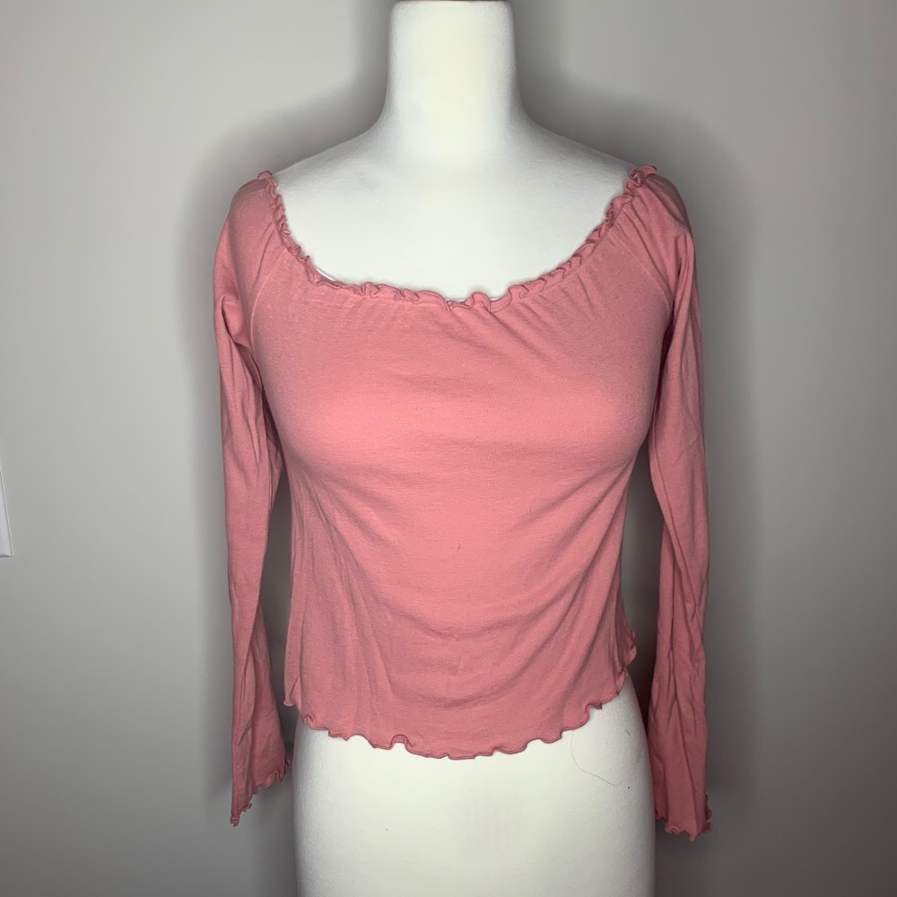 Forever21 Salmon Skin Tight Crop Top